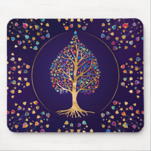 The Golden Bodhi tree - colorful leaves Mouse Pad