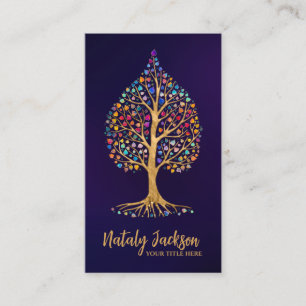 The Golden Bodhi tree - colourful leaves Business Card