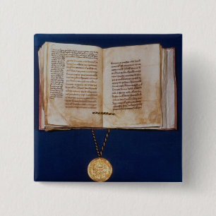 The Golden Bull of Charles IV 2 Inch Square Button