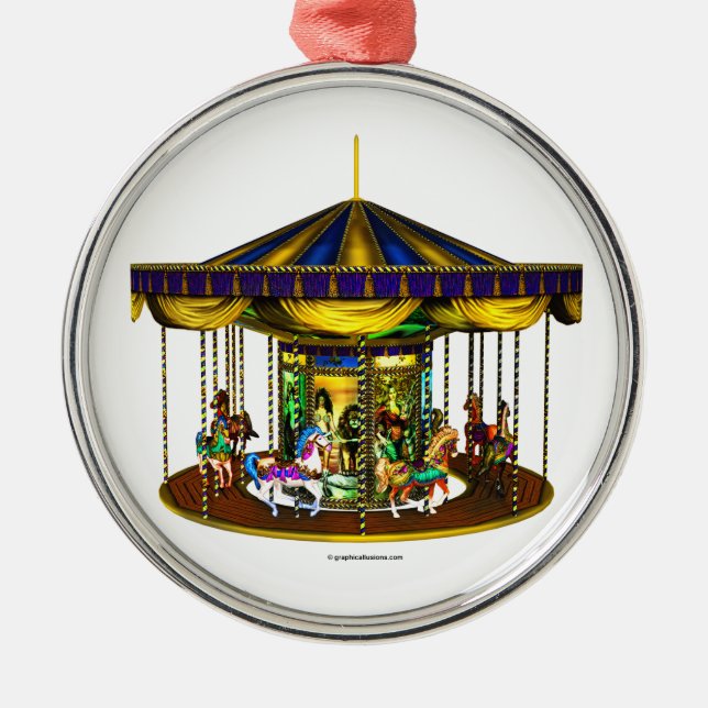 The Golden Carousel Metal Ornament (Front)