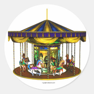 The Golden Carousel Round Stickers