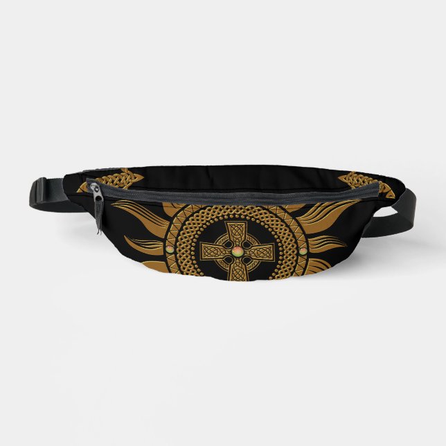The golden celtic cross. fanny pack (Front)