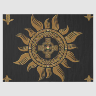 The golden celtic cross. tissue paper