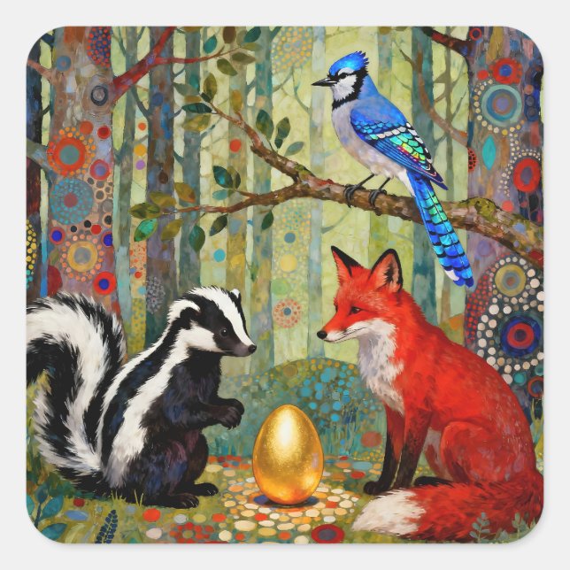 “The Golden Dilemma” Square Sticker (Front)