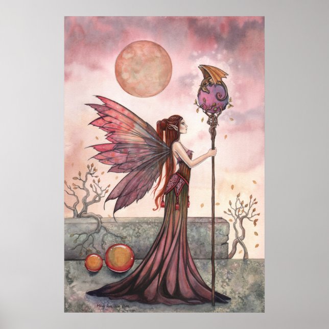 The Golden Dragon Fantasy Fairy Poster (Front)