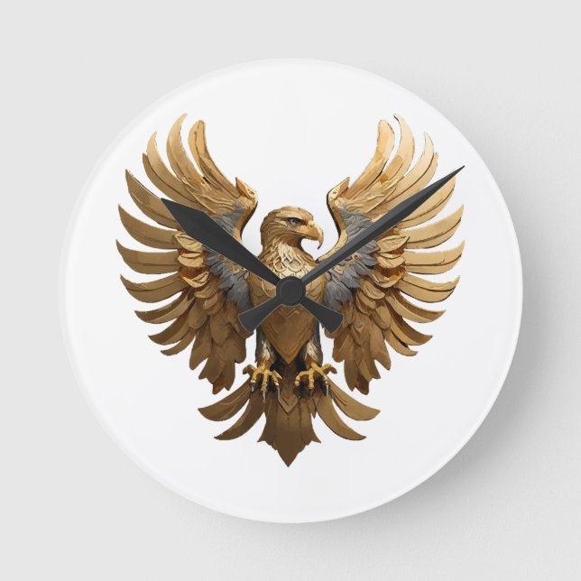The Golden Eagle Round Clock (Front)