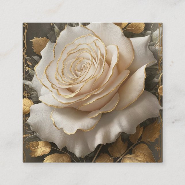 The Golden-Edged White Rose Artwork Enclosure Card (Front)