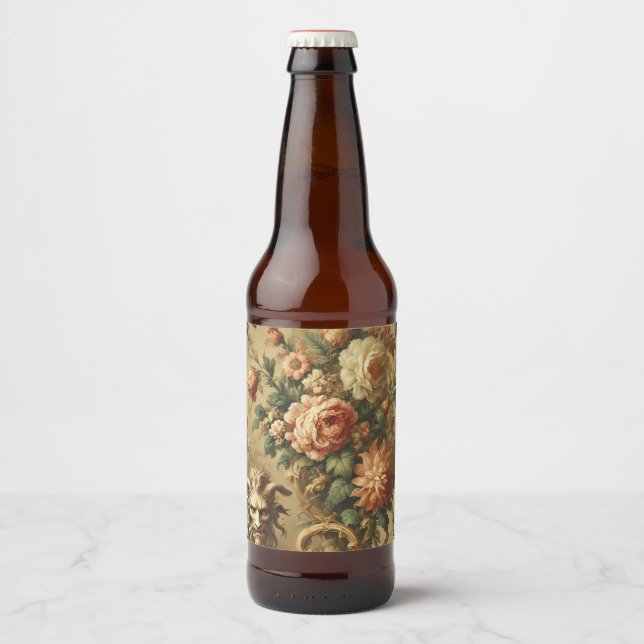 The Golden Fiend – Gothic Floral  Beer Bottle Label (Front)