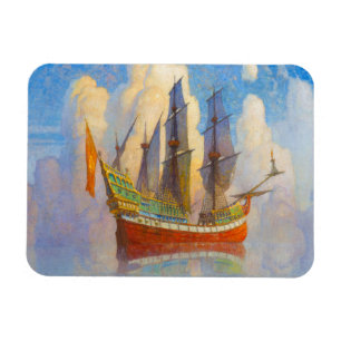 The Golden Galleon by Newell Convers Wyeth Magnet
