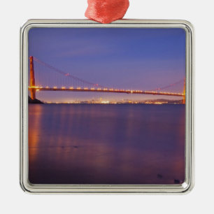 The Golden Gate Bridge at dusk from Kirby Cove Metal Ornament