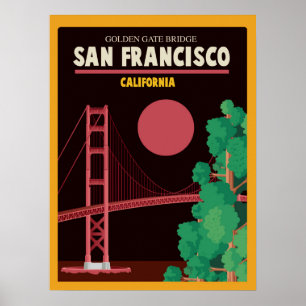 The Golden Gate Bridge at Night Poster