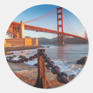 The Golden Gate Bridge From Fort Point Classic Round Sticker