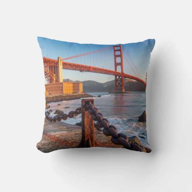 The Golden Gate Bridge From Fort Point Throw Pillow (Front)