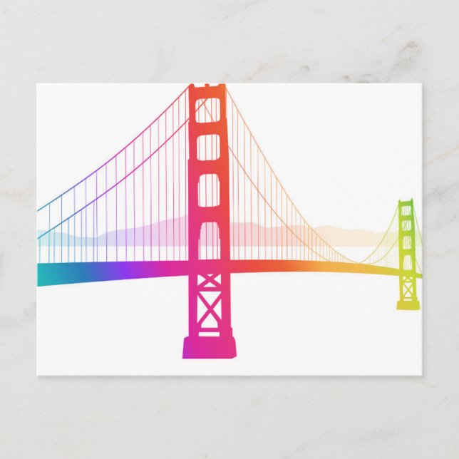 The Golden Gate Bridge | Rainbow Style Postcard (Front)