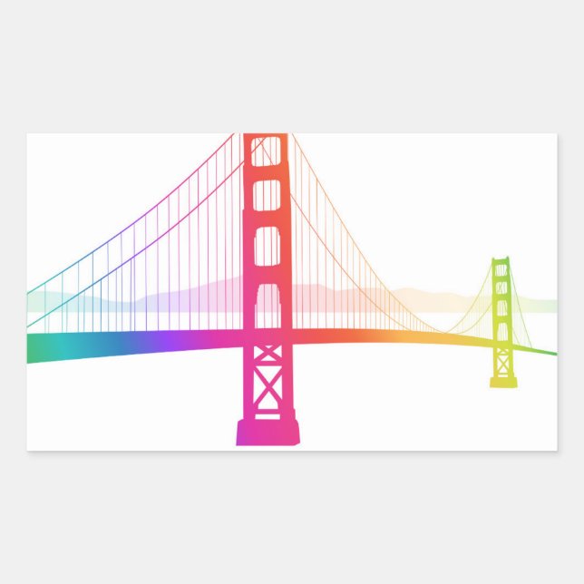The Golden Gate Bridge | Rainbow Style Sticker (Front)