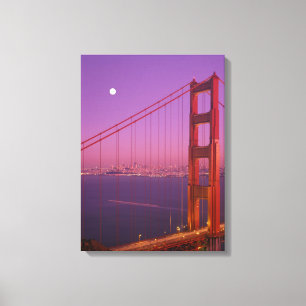 The Golden Gate Bridge shortly after sunset, Canvas Print