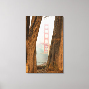 The Golden Gate Bridge Trees from Overlook View Canvas Print