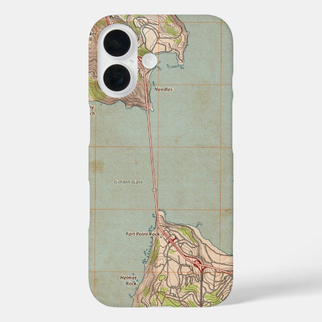 The Golden Gate Topographic Map Case-Mate iPhone Case (Back)