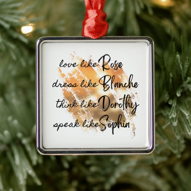 The Golden Girls Typography Gold Foil Metal Ornament (Tree)