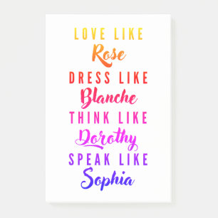 The Golden Girls Typography Post-it Notes