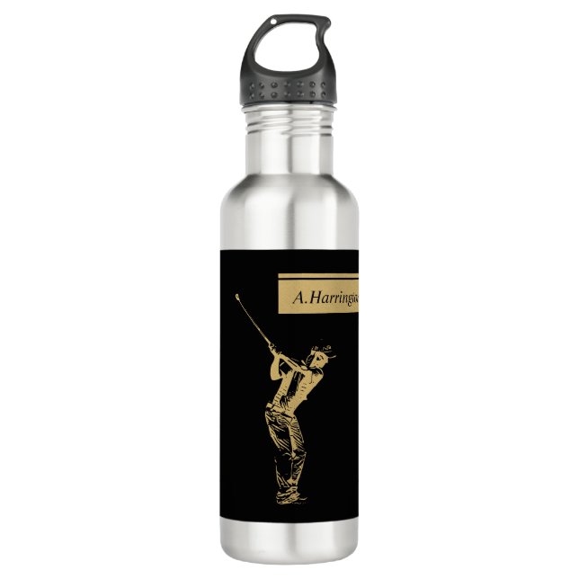 The golden golfer  710 ml water bottle (Front)
