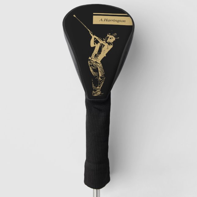 The golden golfer  golf head cover (Front)