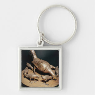 The Golden Hen and her Chicks Keychain
