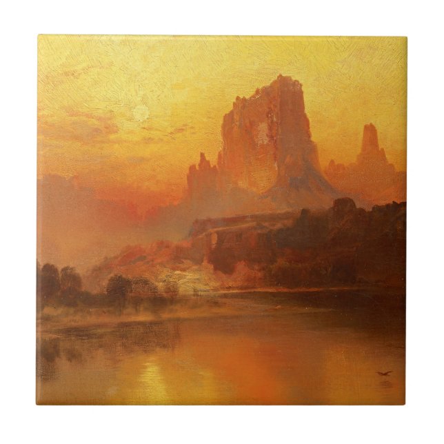 The Golden Hour, Moran, 1875 Tile (Front)
