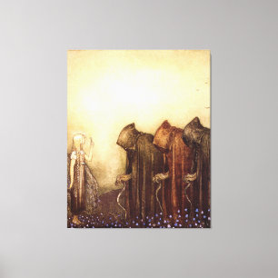 “The Golden Key” John Bauer Watercolor Canvas Print