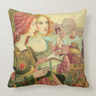 The Golden Legend, 1897, from 'L'Estampe Moderne', Throw Pillow