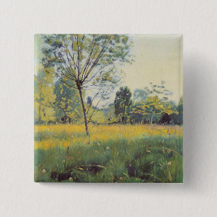 The Golden Meadow (by Ferdinand Hodler) 2 Inch Square Button