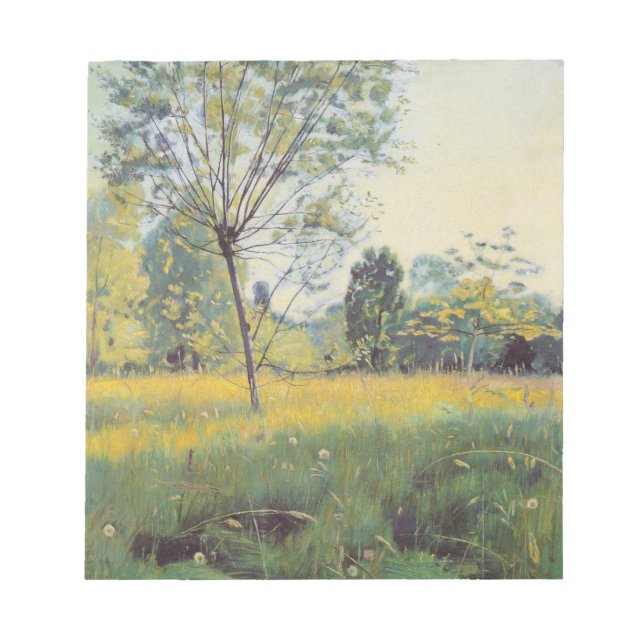The Golden Meadow (by Ferdinand Hodler) Notepad (Front)