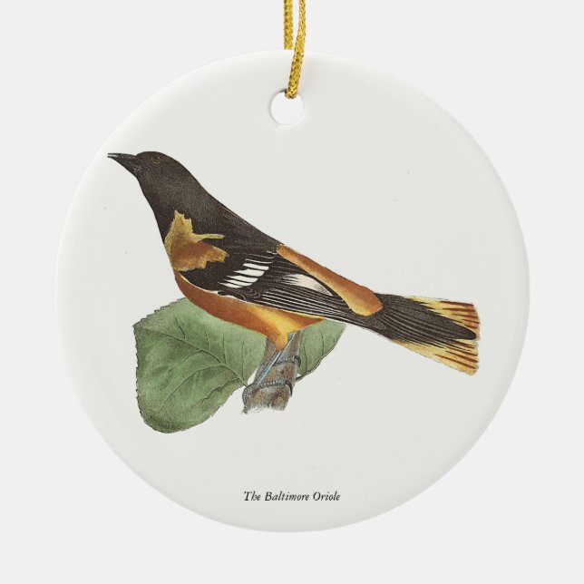 The Golden or Baltimore Oriole (Icterus galbula) Ceramic Ornament (Front)