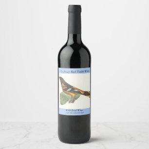 The Golden or Baltimore Oriole (Icterus galbula) Wine Label