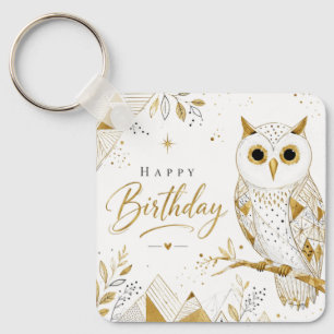 The Golden Owl's Wise Wishes Keychain