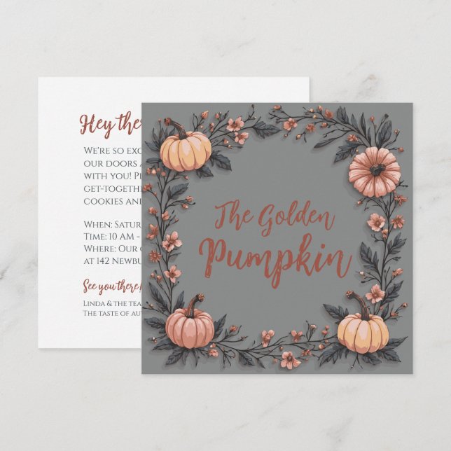 The Golden Pumpkin Invitation (Front/Back)