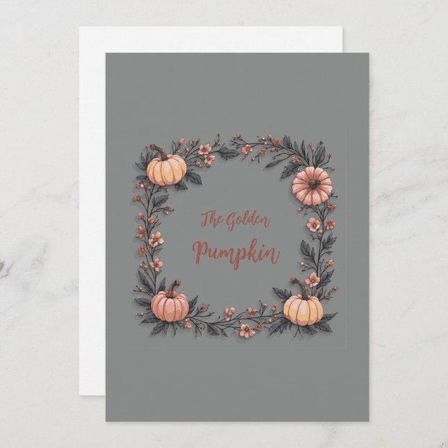 The Golden Pumpkin Invitation (Front/Back)