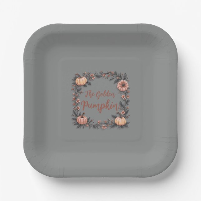 The Golden Pumpkin Paper Plate (Front)