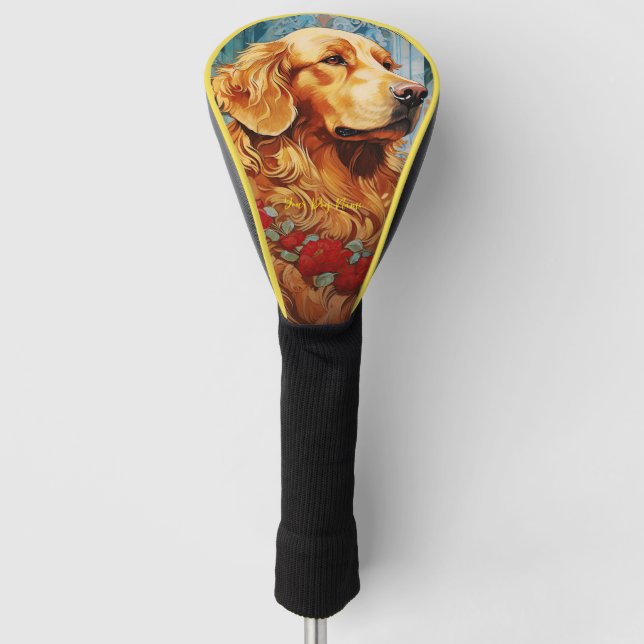 The Golden Retriever Dog 002 - Natalia Mucha Golf Head Cover (Front)