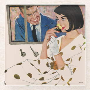 The Golden Rose Glass Coaster