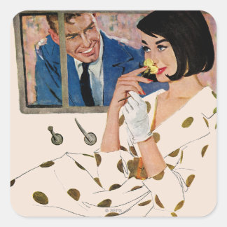 The Golden Rose Square Sticker