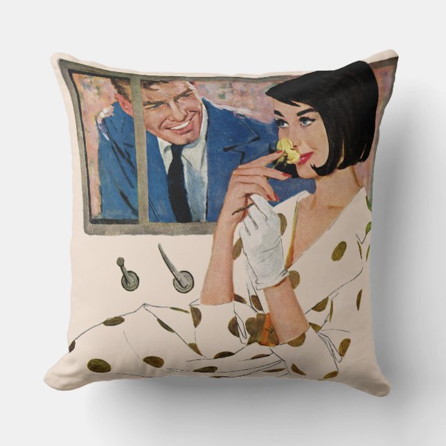 The Golden Rose Throw Pillow (Front)