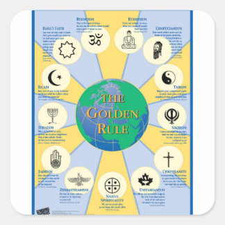 The Golden Rule Poster Square Sticker