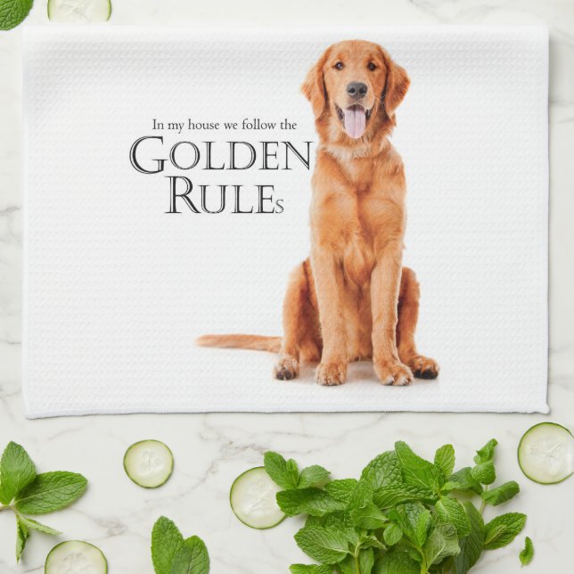 The Golden Rules Kitchen Towel (Folded)