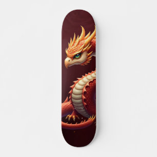 The golden serpent dragon. skateboard