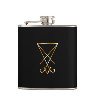 The golden sigil of Lucifer Hip Flask