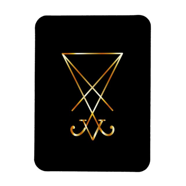 The golden sigil of Lucifer Magnet (Vertical)