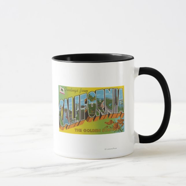 The Golden State - Large Letter Scenes Mug (Right)