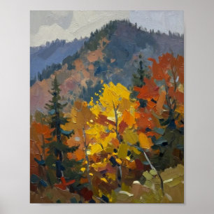 The Golden Transition: An Impasto Study Poster