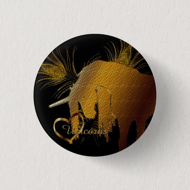 The Golden Unicorn 1 Inch Round Button (Front)